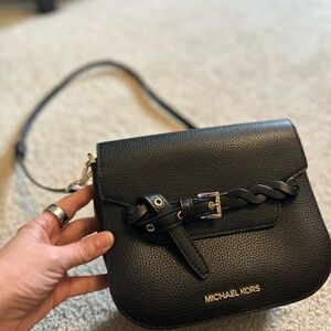 Michael Kors Black Pebbled Leather Crossbody Bag